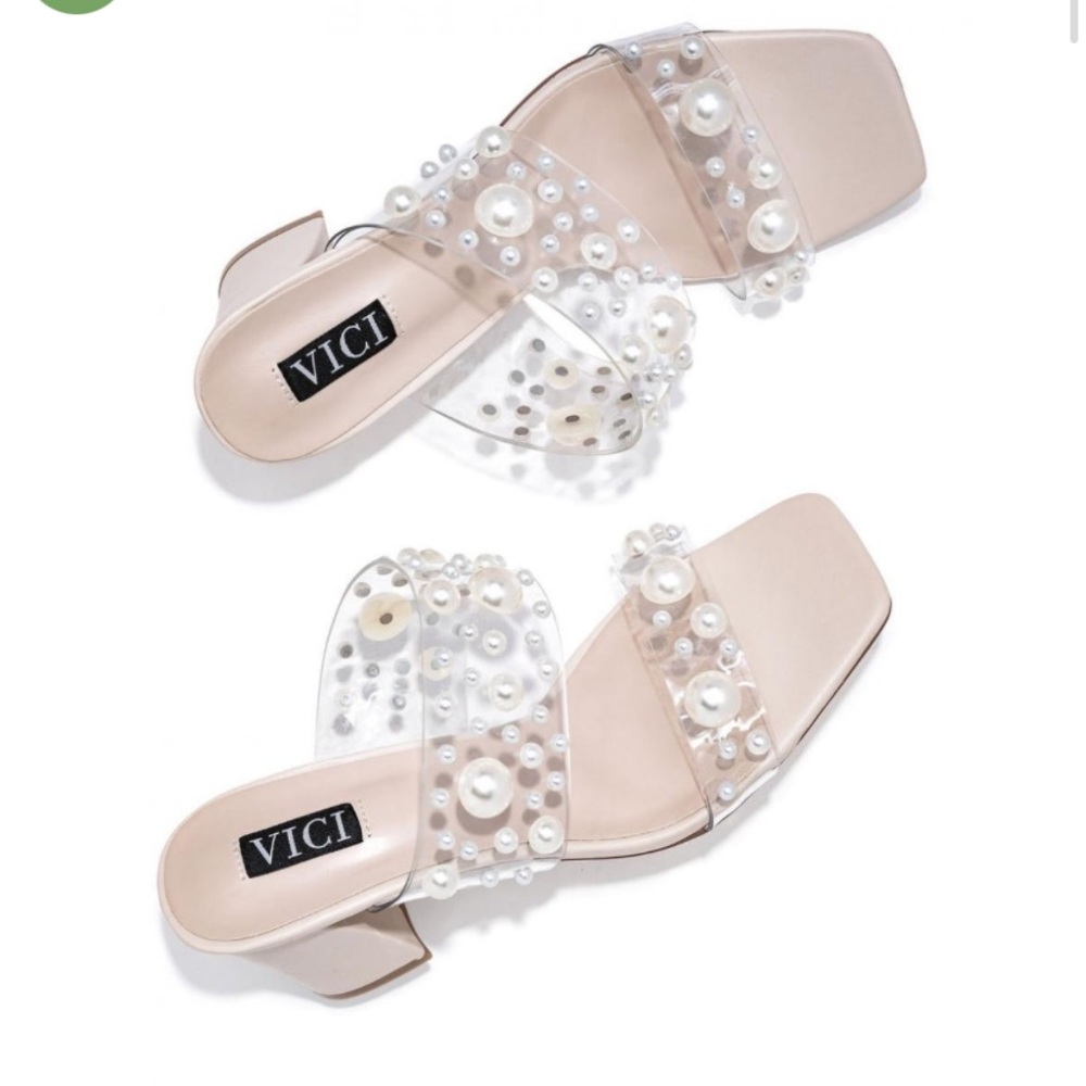 Vici Graciela Pearl Embellished Heeled Sandal size 8.5